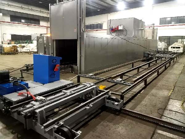 Tunnel furnace track trailer display